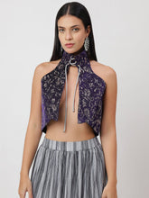 Elegant High - Neck Halter Crop Top With Pleated Long Skirt - THE STYIO DIVAAS