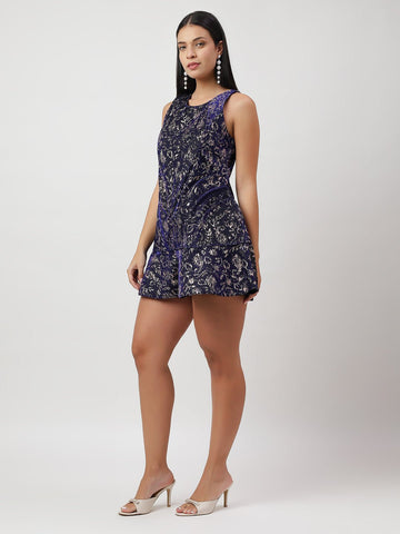Jacquard Foil Mini Dress Jacquard - THE STYIO DIVAAS